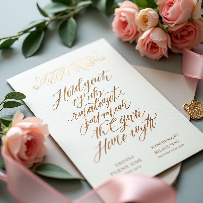 Invitaciones de boda personalizadas con caligrafía artística