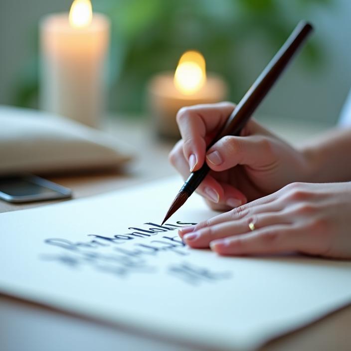 Sesión de caligrafía mindful para bienestar emocional